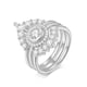 thumbnail image 1 of Anillos de Moissanita Juego de Anillos de Boda para Mujer Color D Claridad VVS1 Anillo de Compromiso de Oro Plata Esterlina 925 Eternidad Apilable Juego de Anillos Nupciales Talla 5-9, 1 of 7