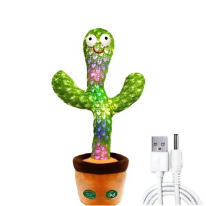 Peluche De Cactus Parlante Y Bailarín Lunomart Recargable Con 120 Canciones