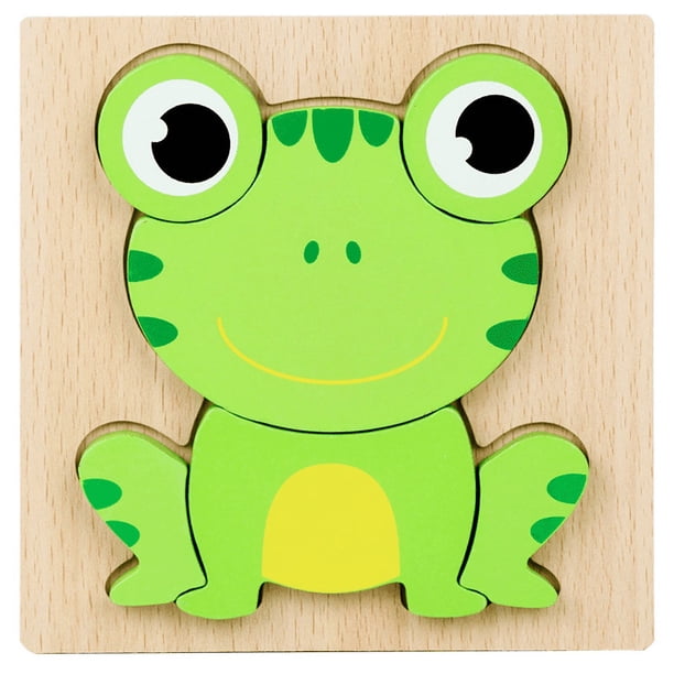 Kindergarten Children's Awareness Of Early Education Cartoon Animal Awareness Grasping Board Wooden Three-dimensional Puzzle Wooden Toys