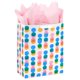 thumbnail image 1 of Bolsa de regalo Hallmark 33 cm rosa/amarilla con puntos de foil, 1 of 6