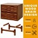 thumbnail image 5 of Mesa de noche Elara de madera maciza con 2 cajones, tono nogal, 5 of 9