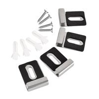Bothyi - 4 Piezas Clips De Espejo De Acero Inoxidable Clips De Retención Pesados Para Montaje En Pared Negro Plata L