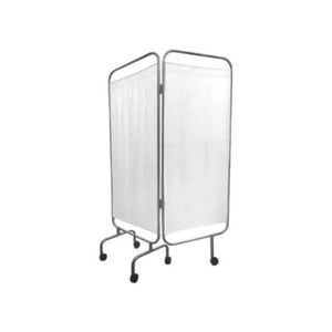 Maxcare - Biombo Separador 2 Cuerpos Acero Esmaltado Blanco Bm Blanco