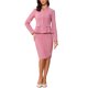 thumbnail image 2 of INSPIRE CHIC Traje de Mujer Conjunto de Regreso a Clases para Maestras Conjuntos de Negocios Blazer Peplum sin Cuello Traje Formal de Falda Lápiz Conjunto de 2 Piezas S Rosa Oscuro, 2 of 6