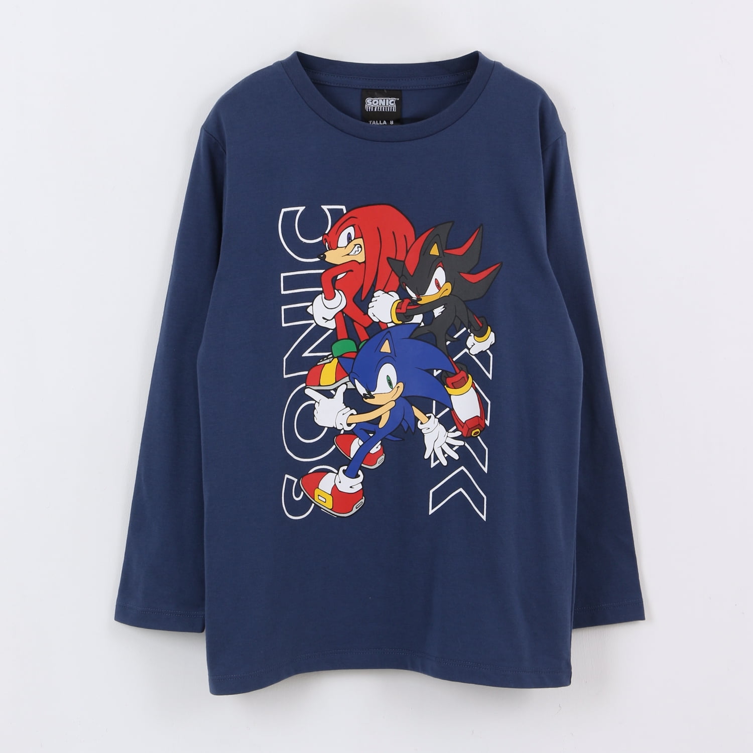 Polera Manga Larga Niño Personajes Azul Sonic