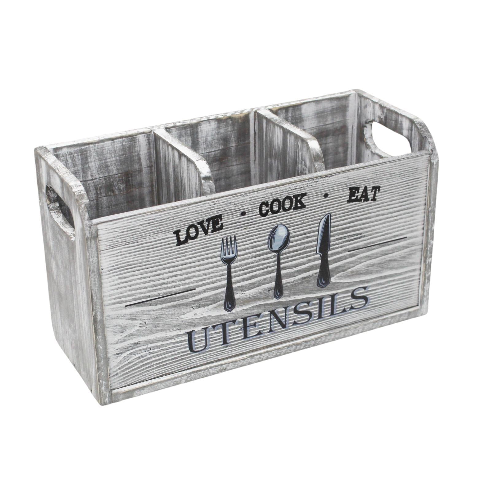 Bothyi - Soporte Para Utensilios De Cocina, Recipiente Grande Para Utensilios De Cocina, Para Encimera, Despensa, Restaurantes, Color Gris