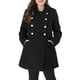 thumbnail image 1 of Abrigos de invierno para mujer de talla grande Agnes Orinda, chaqueta de abrigo de doble botonadura, 3X negro, 1 of 9
