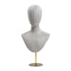 thumbnail image 3 of Modelo De Exhibición De Pelucas, Cabeza De Maniquí Moderna De Mesa Para Collares, Gorros Y Tocados, Gris Claro., 3 of 5
