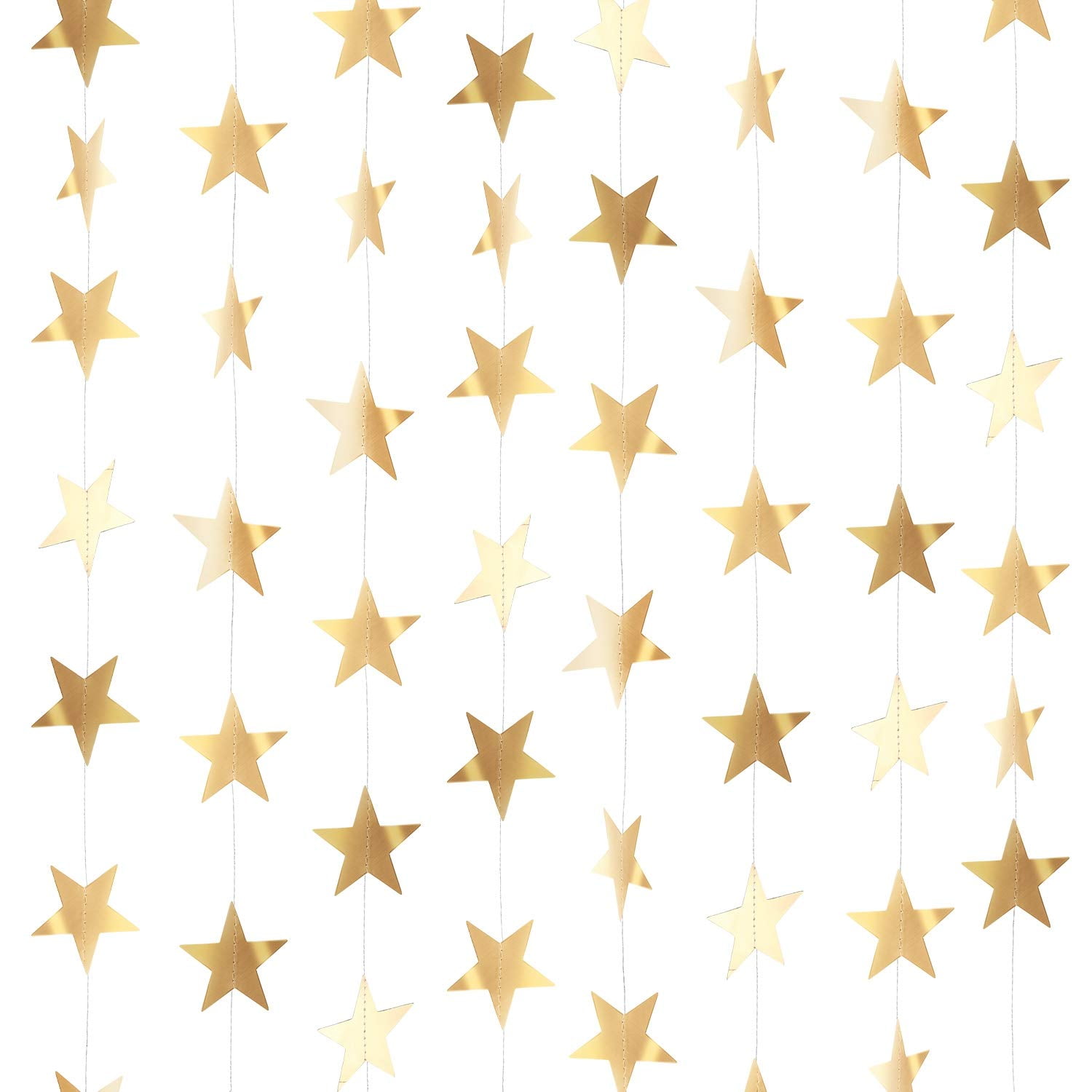 Patelai - Guirnalda Decorativa Con Forma De Guirnalda De Estrellas Con Purpurina De 40 M (10 X 4 M) De Largo