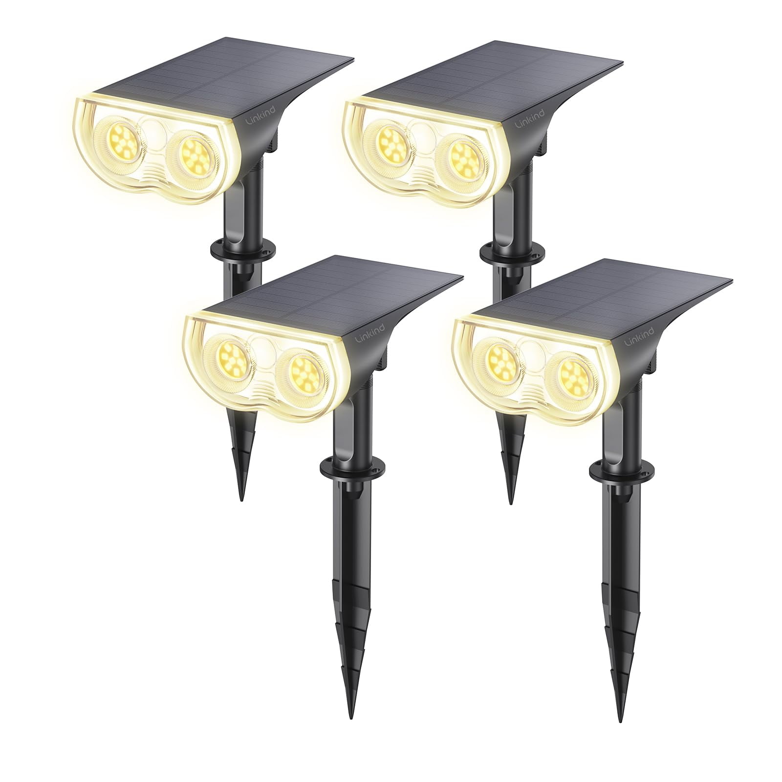 Focos Solares Linkind Starray, Paquete De 4, Blanco Cálido, Ip67