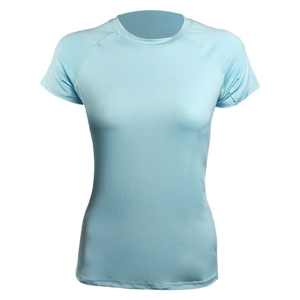 Polera Dry Fit Manga Corta Lisa Deportiva Mujer