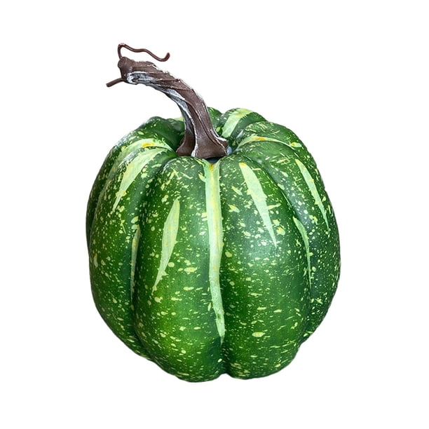 Calabaza artificial de espuma para manualidades, calabaza de imitación, calabaza decorativa de cosecha para decoración de Halloween, fiesta de Acción Redondo Verde