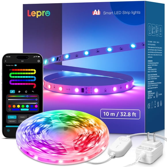 Tiras de luces LED Lepro S1 AI, 10 m, tiras de luz RGB inteligentes