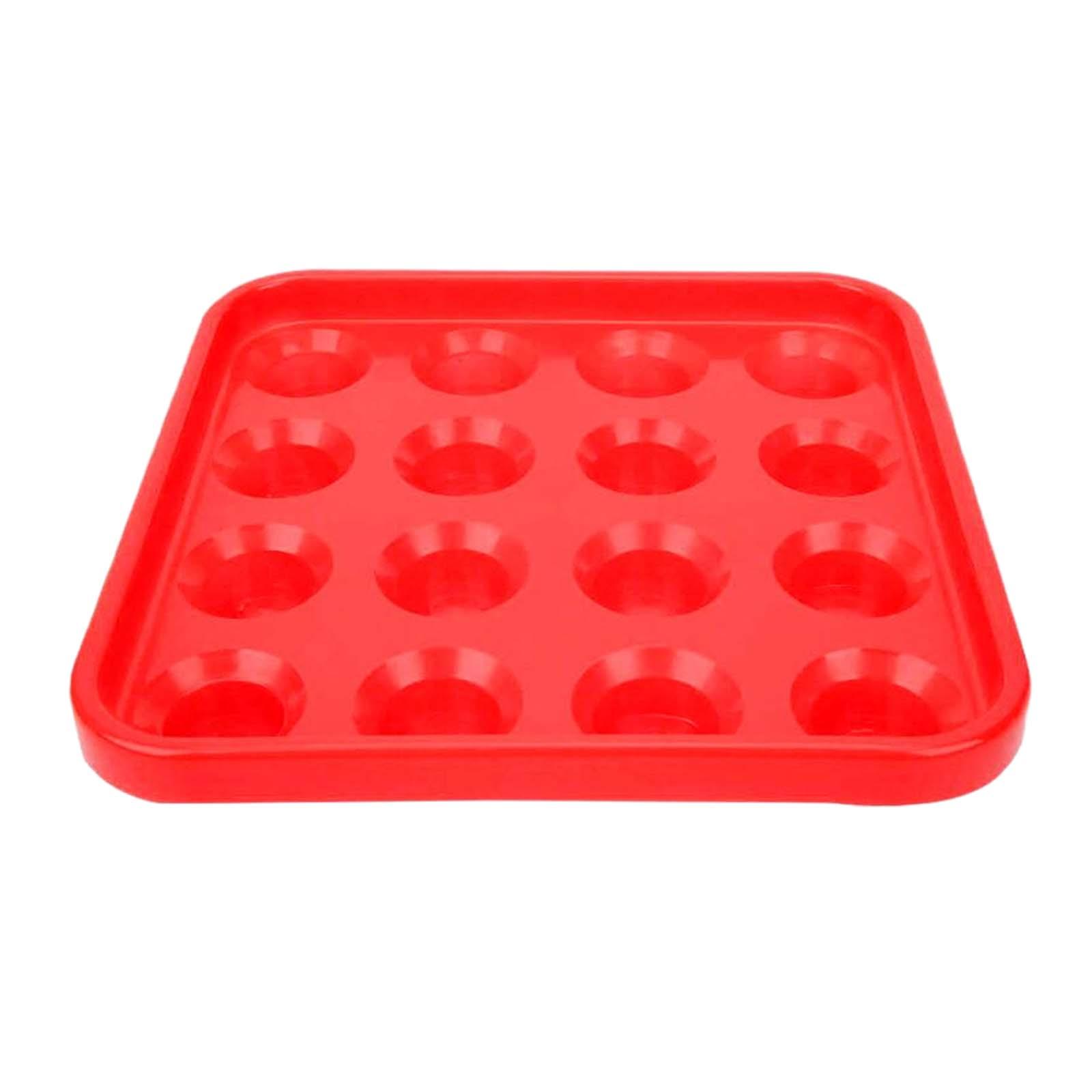 Magideal - Bandeja De Soporte Para Bolas De Billar, Almacenamiento De Bolas De Billar, Estuche Engrosado Fácil De Usar Para Organizadores De 16 Bolas, Accesorios Rojo