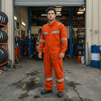 T-World - Overol Reflectante Gabardina Hombre Alta Visibilidad Trabajo Naranjo