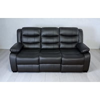 Casa Factory - Sofa Reclinable Relaxline 3 Cuerpos Negro Posa Vaso