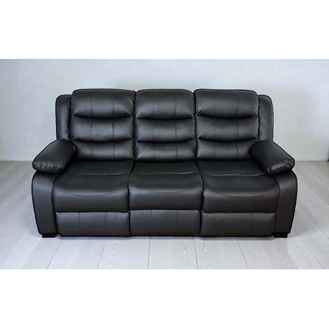 Casa Factory - Sofa Reclinable Relaxline 3 Cuerpos Negro Posa Vaso