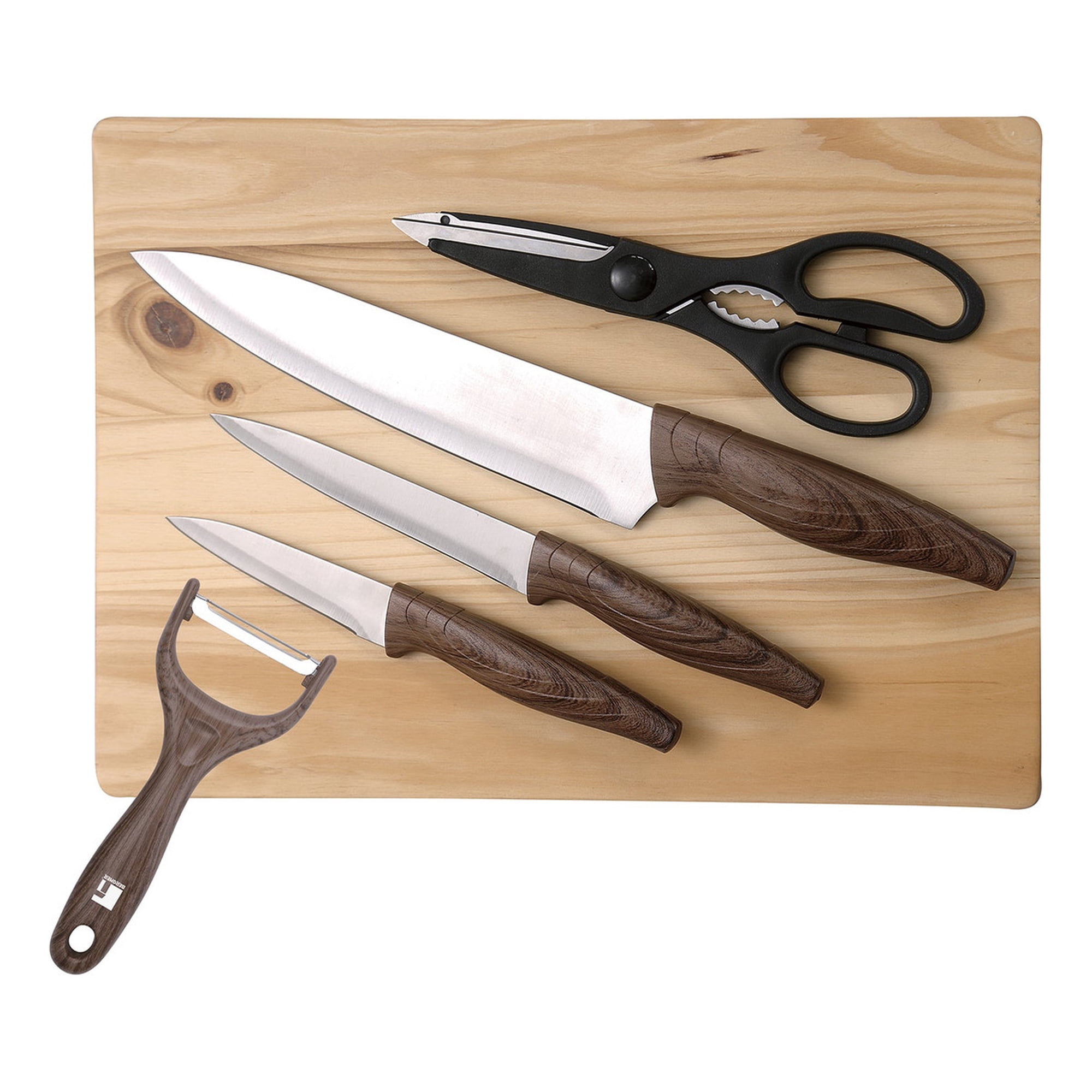 Bergner Home - Set 6pc Cuchillos Acero Inox In Wood Bg Color Marrón