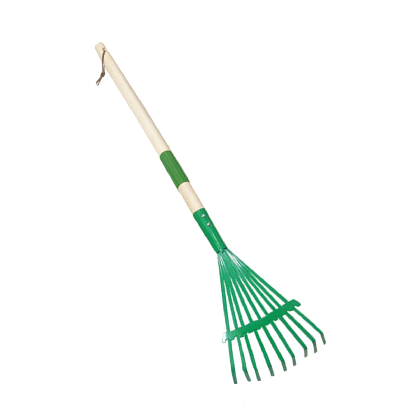 Magideal - Rastrillo De Hojas Rastrillo De Jardín 9 Púas Limpieza Rápida Ergonómico Resistente Agricultura Hogar Jardín Herramienta Accesorios Para Jardín Césped Verde