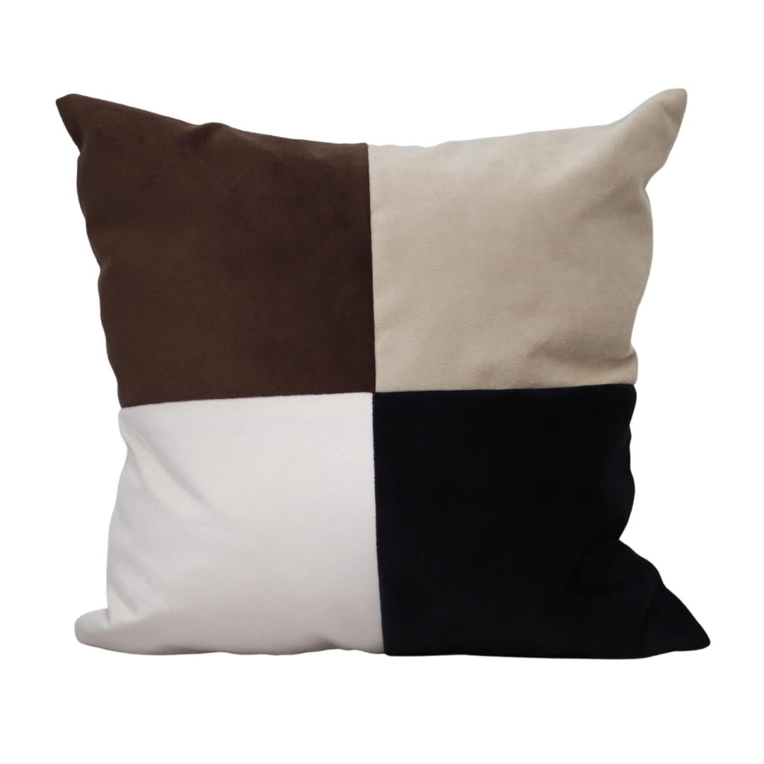 Máxima Design - Cojín Amapola Beige Blanco Café Negro Felpa 50x50 Cm