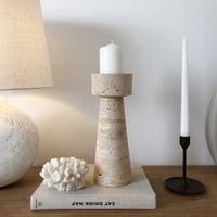 Santú Home & Deco - Candelabro Portavelas Marmol Travertino Torre Grande