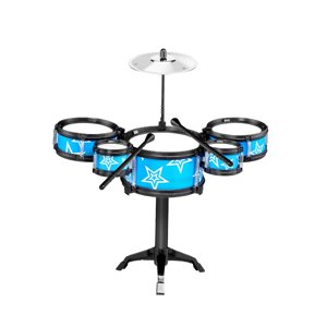 Bothyi - Juego De Batería Para Niños Principiantes, Juguete De Batería De Simulación Para Niños Para Cumpleaños De Halloween, 5 Almohadillas De Batería Azul