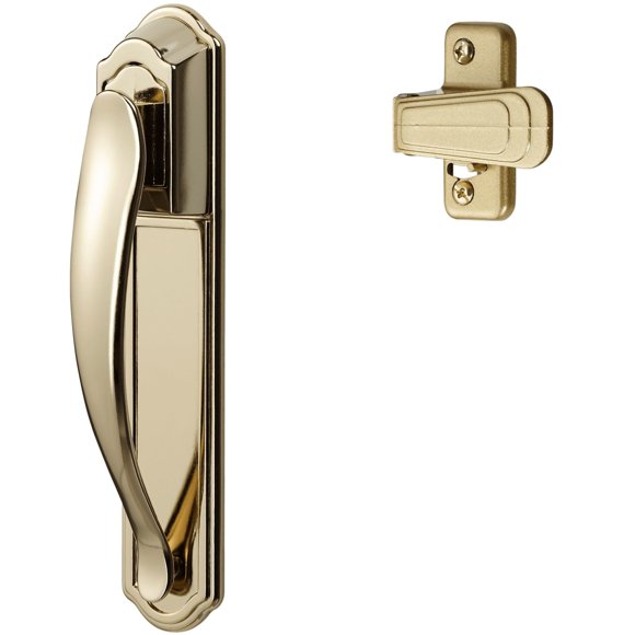 Juego de manijas Ideal Security DX en bronce brillante para puerta de tormenta