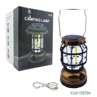 Genérico - Farol Led Solar Con Dimer Recargable Usb Luz Bca Oro