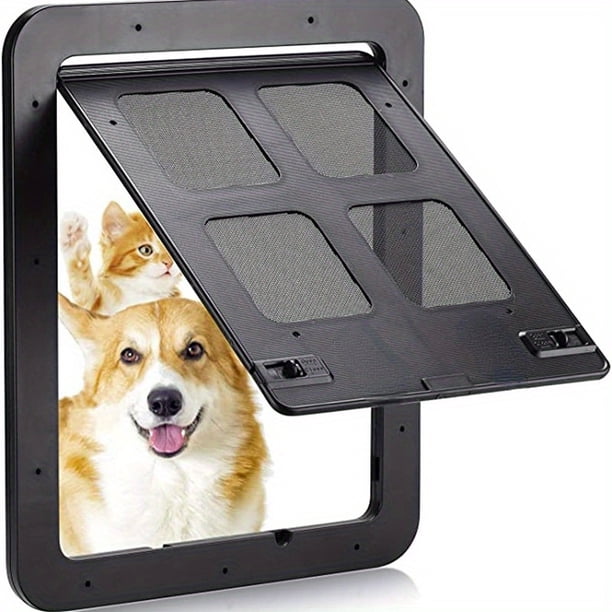 Pet Dog Cat Screen Door, Pet Screen Door Protector For Sliding Door, Sliding Screen Dog Door With Magnetic Flap For Exterior Doors