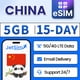 thumbnail image 1 of eSIM JETSIM China 5 GB de alta velocidad por 15 días, 1 of 7