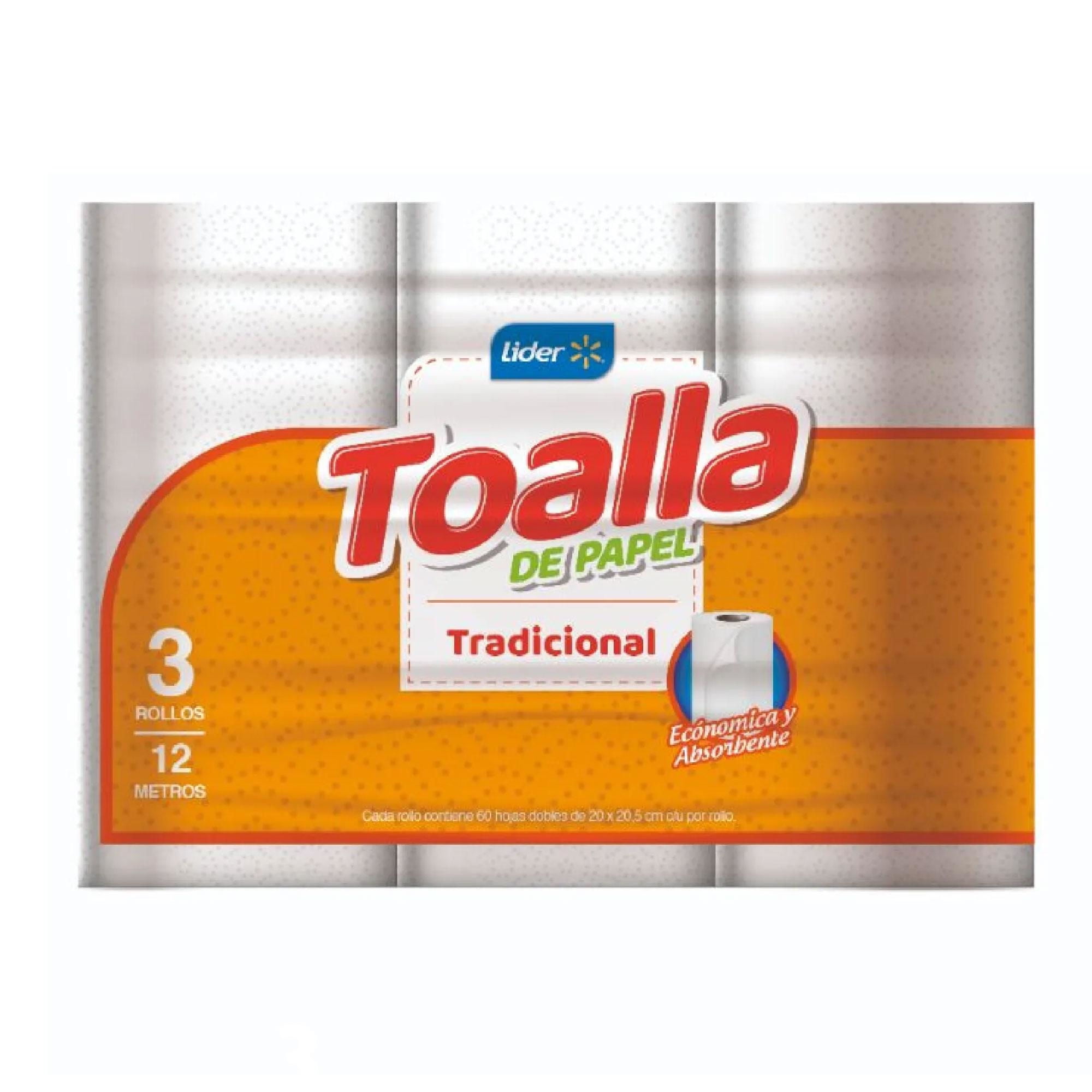 Toalla De Papel Tradicional Doble Hoja 12 M 3 Un Lider