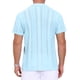 thumbnail image 3 of Camisa de Punto Hueca para Hombre INSPIRE CHIC de Manga Corta con Botones y Rayas XL Azul, 3 of 6