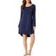 thumbnail image 5 of INSPIRE CHIC Pijamas para Mujer Cuello Redondo Manga Larga Ropa de Dormir Vestido de Descanso Suave S Púrpura, 5 of 6