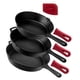 thumbnail image 1 of Juego de sartenes de hierro fundido Cuisinel 8 + 10 + 12 pulgadas previamente sazonadas, 1 of 3