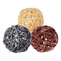 Genérico - Bolas Decorativas Mimbre Cuencos Adornos Set De 5 Jhn