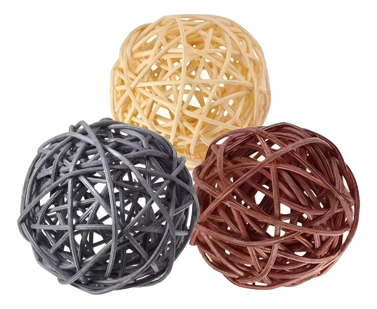 Genérico - Bolas Decorativas Mimbre Cuencos Adornos Set De 5 Jhn