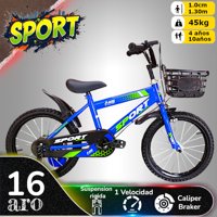 Vipnetwork - Bicicleta Aro 16 Infantil Sport Azul