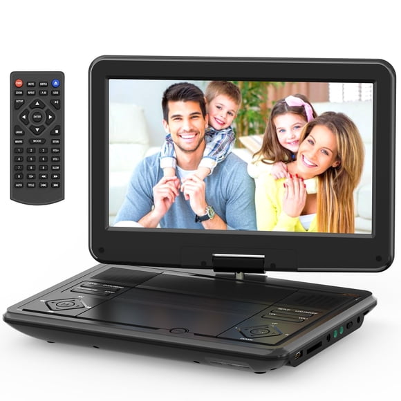 Reproductor de DVD portátil SQQBZZ de 12,5" con pantalla giratoria USB y SD