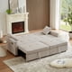 thumbnail image 2 of 3 in 1 Convertible Sleeper Sofa Bed, Modern Fabric Loveseat Futon Sofa Couch Pullout Bed, Small Love Seat Lounge Sofa Reclining Backrest, Pillows, Pockets, Home furniture for Living Room, Beige, 2 of 3