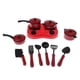 thumbnail image 1 of Juego de Utensilios de Cocina en Plástico de 11 Piezas, Juguetes de Cocina para Niños, Rojo, 1 of 3