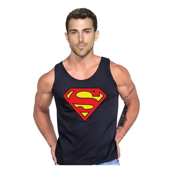 Polera Superman Superheroe Liga De La Justicia Tank Gym Talla M Negro Hombre