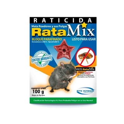 Insecticida Bloque Elimina Ratas Y Ratones Caja 100 G Ratamix