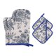 thumbnail image 1 of REGALWOVEN Guantes de Horno y Juegos de Soportes para Ollas 2Pcs, Guantes de Horno Resistentes al Calor y Soportes para Ollas para Hornear Azul 10x6.5 pulgadas, 1 of 7
