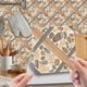 thumbnail image 1 of Azulejo de pared de PVC autoadhesivo de 10 x 10 cm, 20 láminas, para cocina, baño, chimenea y dormitorio, mosaico vintage., 1 of 8