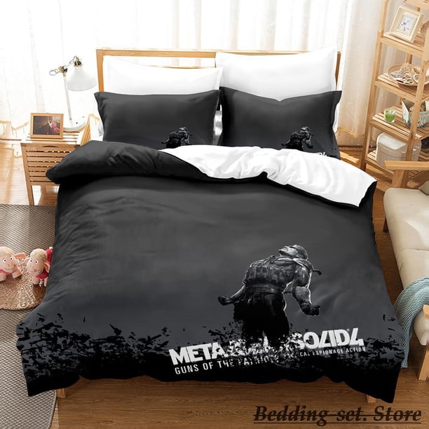 Game Metal Gear Solid Solid Snake Bedding Set Bed Set Adult Kid Bedroom Duvetcover Sets Anime