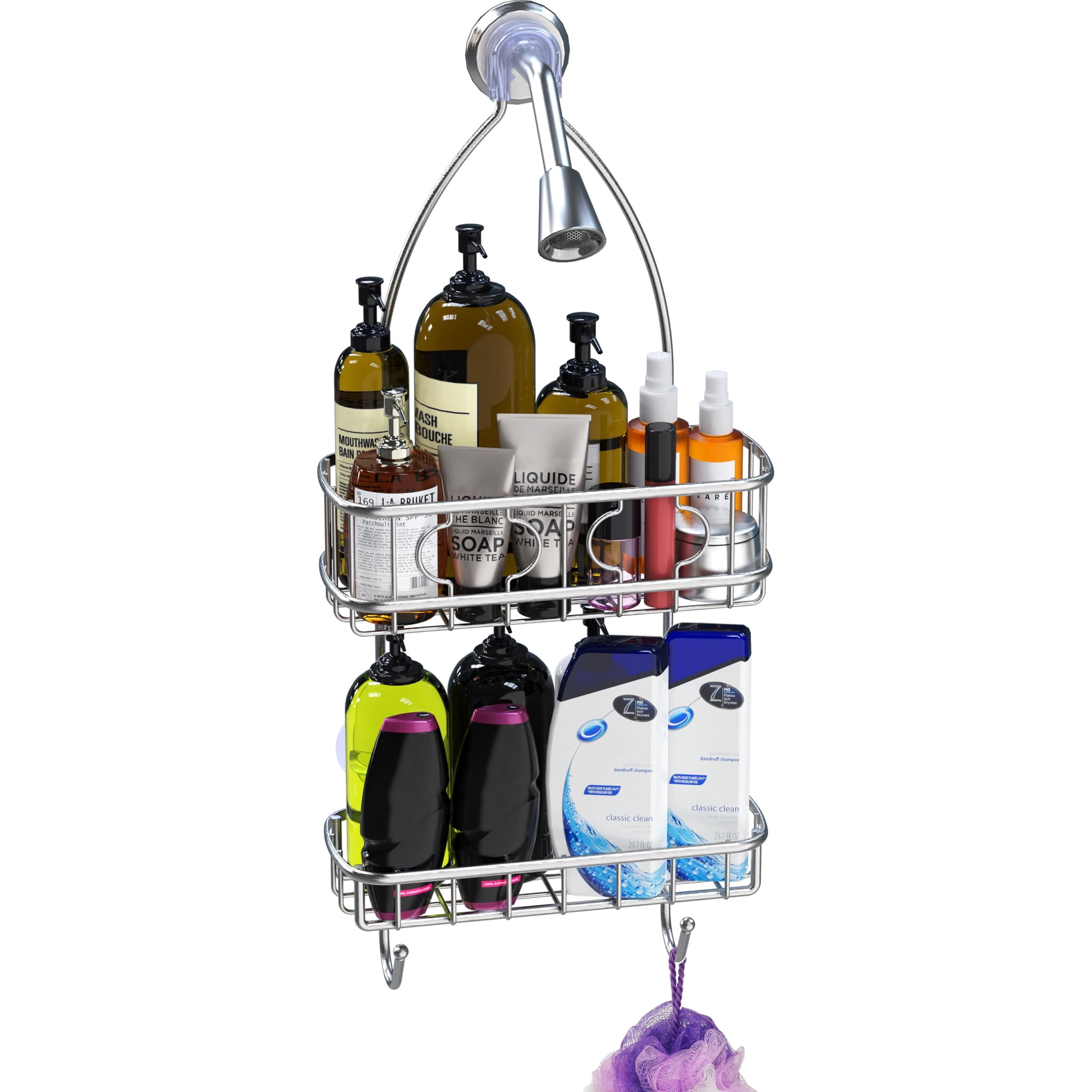 Simple Houseware - Organizador De Cabezal De Ducha, Simple, Artículos Para El Hogar, Acero Inoxidable