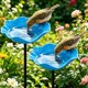 thumbnail image 1 of Estacas jardín flor metal hechas mano 4 uds baño pájaros estación riego abejas jardín, 1 of 7