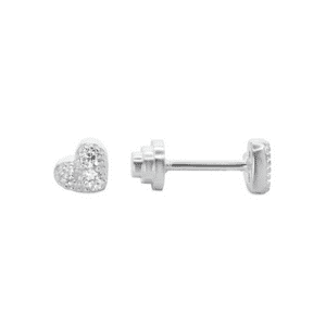 Fershop - Aros De Plata Piercing De Tope Con Diseño Corazón Circones