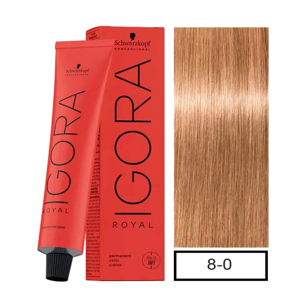 Schwarzkopf - Tintura Igora Royal 8-0 Rubio Claro Natural + Oxigenta 20V