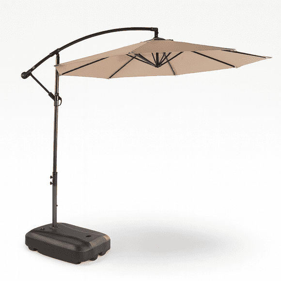Quitasol Lateral Terraza + Base 60Lt Café